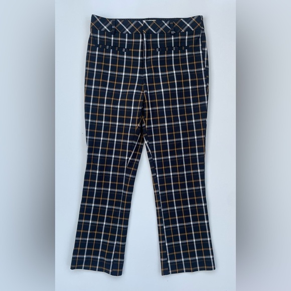 Anthropologie Essentials Collection Black White Plaid Trousers Size 10 - Picture 1 of 11